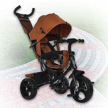 Триколісний дитячий велосипед з регульованою спинкою та багажним кошиком Turbo Trike MT 1005-11 Помаранчевий