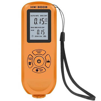 Товщиномір фарби цифровий Icar HW-300 S 0-2000 мкм Fe і Nfe Жовтогарячий (RE050740)