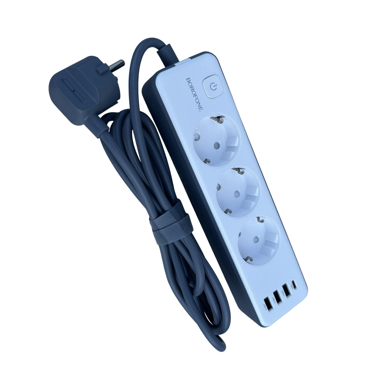 Мережевий подовжувач Borofone BAC9 16650 на 3 розетки 3 USB-А й 1 USB-C порт 2 м Білий (23757), фото 1