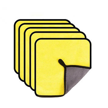 Набір мікрофібри двосторонньої iBlue 30х30 см 10 шт Жовто-сірий (С050523-10)