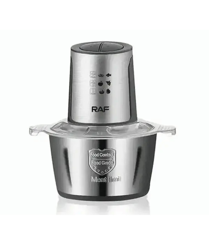 Потужний кухонний подрібнювач чопер із металевою чашею RAF R.7019 1000 Вт 2 л, фото 1