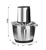 Потужний кухонний подрібнювач чопер із металевою чашею RAF R.7019 1000 Вт 2 л, фото 3