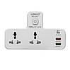 Мережевий фільтр перехідник LDNIO SC2311 функція швидкого заряджання з нічником з USB на 2 розетки 20 W Білий (2104618548), фото 2