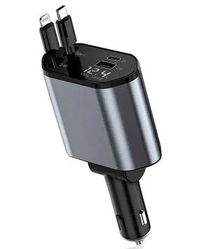 Автомобільний зарядний пристрій No Brand 4в1 Type-C 2.4 А Чорний (2104618591)