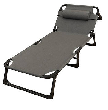 Шезлонг-розкладачка No Brand 176x56x28 см Сірий (2104618602)