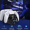 Зарядка для джойстика PS5 BebonCool Док Станція для PlayStation 5 PS5 DualSense/edge на 2 геймпади з LED Чорний, фото 2
