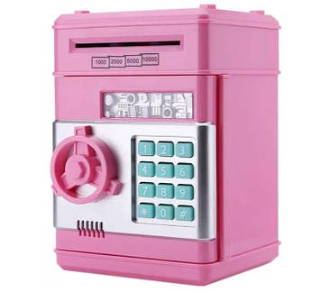 Скарбничка сейф UKC 18.5х12.9х12 см Рожевий (2104618327)