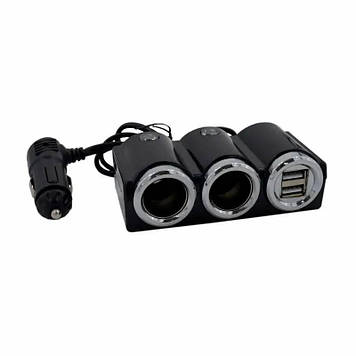 Розгалужувач прикурювача в автомобіль 2 USB 12V-24V Olesson 1502