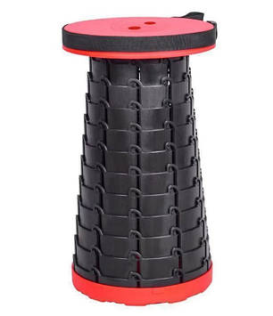 Складаний туристичний стілець No Brand Telescopic stool 47х25 см Чорно-червоний (2104618605)