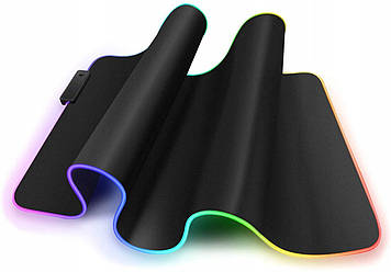 Килимок для ігрової мишки та клавіатури з підсвіткою Feel Fit RGB 80x30 см Чорний (21121)