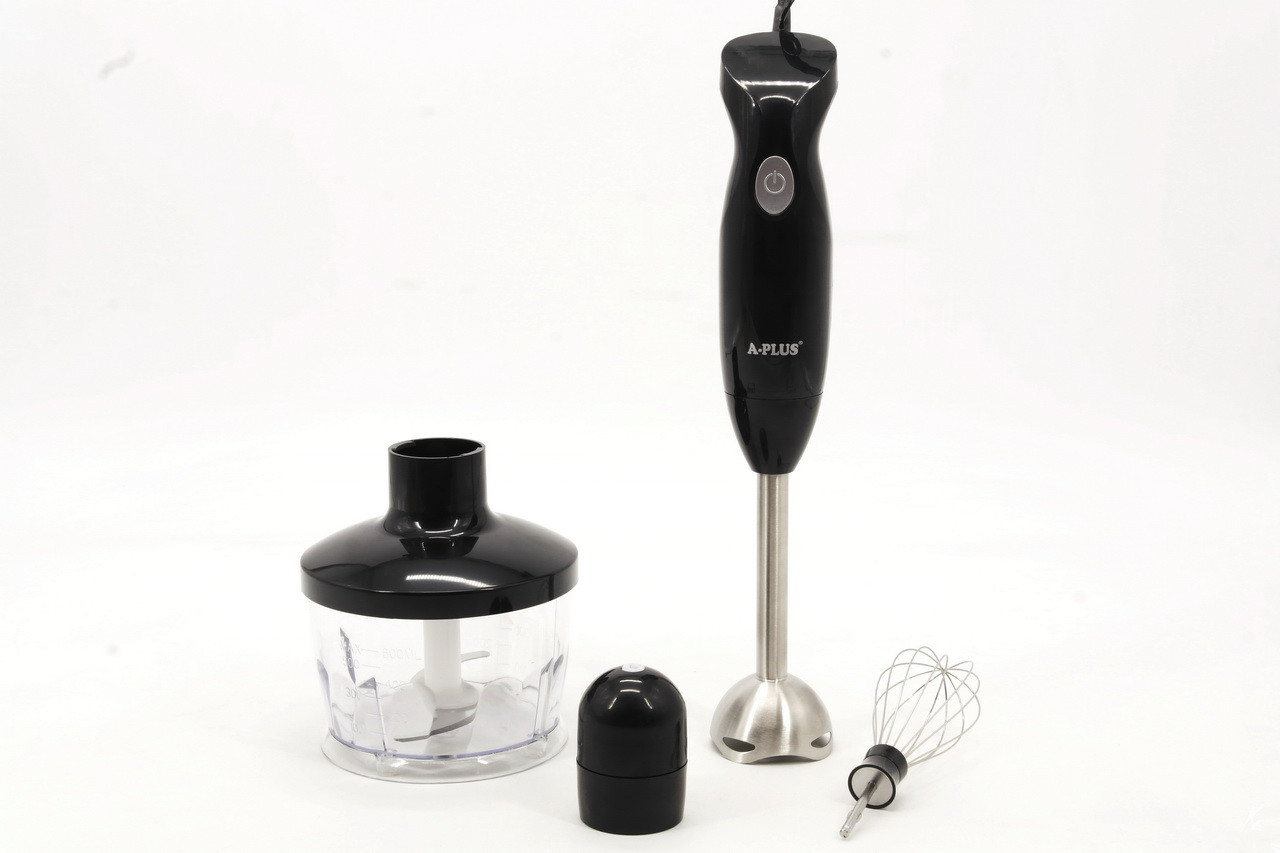 Блендер з подрібнювачем і віночком A-PLUS 1545 4в1 300 Вт Black (30151343), фото 1