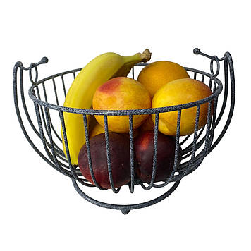 Кошик для фруктів на підніжкі DECOR Завиток — 1 25х25 см 1025 сірий мармур