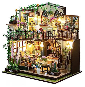 Конструктор-румбокс Diy House Будинок у квітах 24x22x17 см Різнобарвний (2104618651)