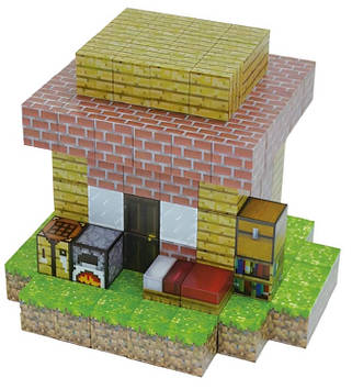 Конструктор No Brand Magnetic Cube Хажина з цегли 122 шт Різнобарвний (2104618676)