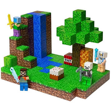 Конструктор No Brand Magnetic Cube Водоспад у джунглях 128 шт Різнобарвний (2104618677)