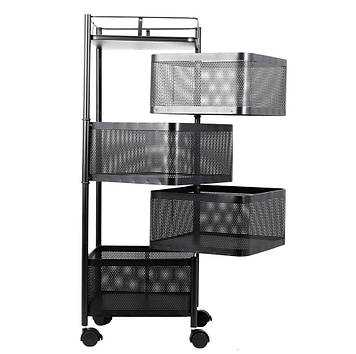 Полиця товарна металева розсувна на колесах A-PLUS 50113 4 яруси 23087