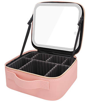 Косметичка-органайзер No Brand LED 26x23x11 см Рожевий (2104618687)