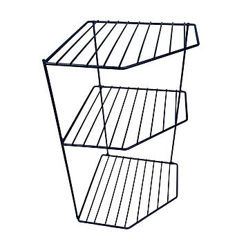 Органайзер-підставка для тарілок Stenson 50210-12 L 3 яруси 25x25x43 см Чорний
