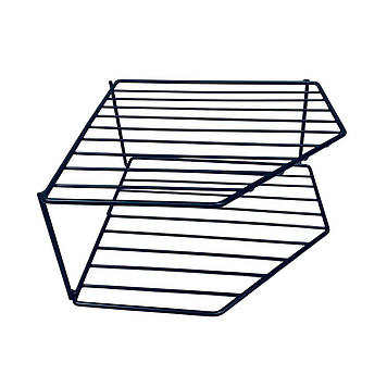 Організатор-підставка для тарілок Stenson 50210S 2 яруси 25x25x12 см Чорний