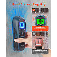 VEVOR Шукач шпильок, настінний сканер, електронний мультидетектор 5-в-1 з інтелектуальним датчиком, РК-дисплеєм високої роздільної