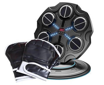 Настінний боксерський тренажер і рукавички Hexagonal Warrior Bluetooth Чорний