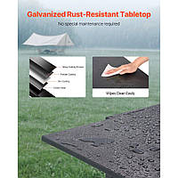 Розсувний стіл для патіо VEVOR, садовий стіл, балконний стіл (80-160 см) з вуглецевої сталі + алюмінію, обідній стіл для