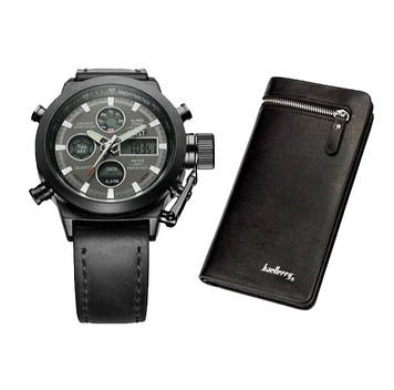 Подарунковий набір AMST Годинник AM3003 + гаманець Baellerry Black (2104618452)