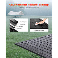 Садовий стіл VEVOR для патіо, балконний стіл (94 x 94 см) виготовлений з вуглецевої сталі, квадратний обідній стіл для відкритого