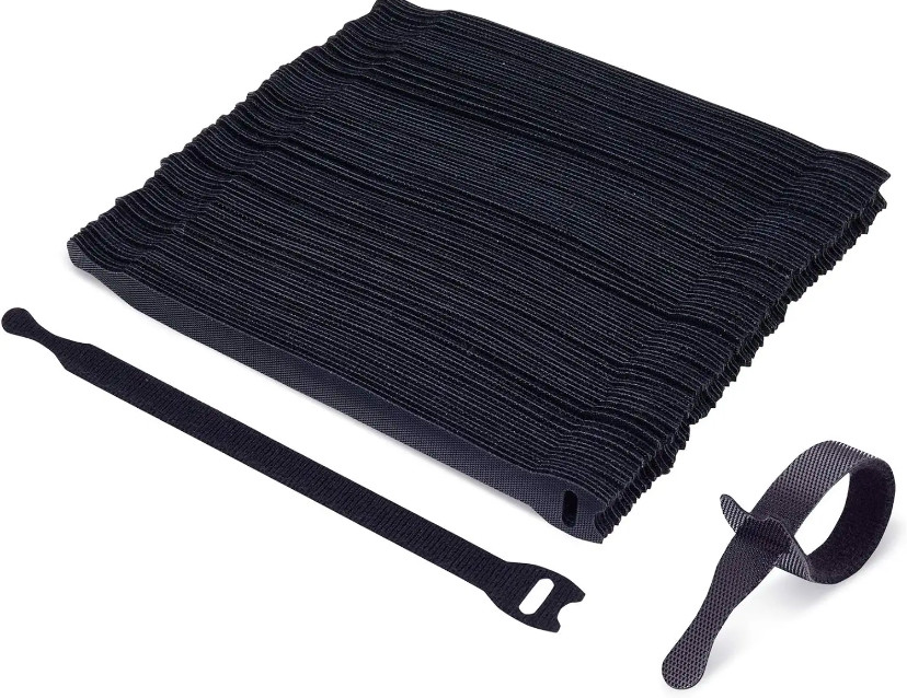 Липучка-фіксатор кабелю Lencent 300х12 мм 20 шт Чорний hub_xkz9km, фото 1