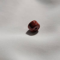 Керамічна намистина червона, 9мм*6мм. Косівська кераміка намистини ручної роботи.