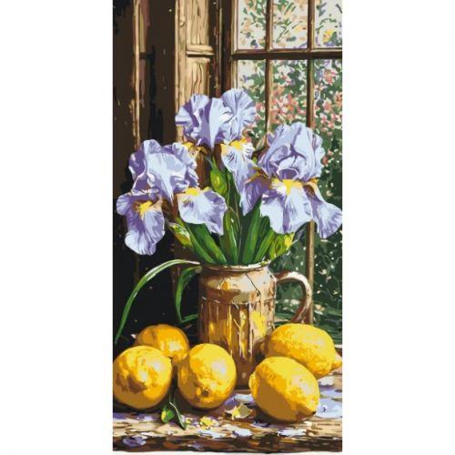 Картина за номерами "Букет ірисів з лимонами" 40*80 см [tsi278514-TSI], фото 1