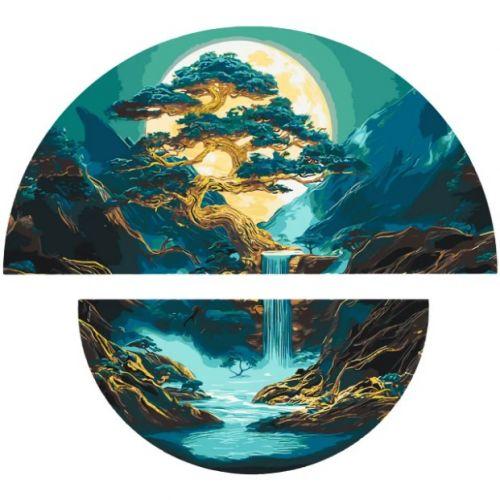 Картина за номерами з фарбами металік "Магія нічного пейзажу" (напівкруги) 70*70 см [tsi278575-TSI], фото 1