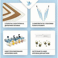 Картина за номерами з фарбами металік "Магія нічного пейзажу" (напівкруги) 70*70 см [tsi278575-TSI], фото 4