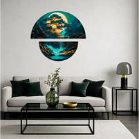 Картина за номерами з фарбами металік "Магія нічного пейзажу" (напівкруги) 70*70 см [tsi278575-TSI], фото 5