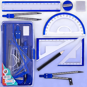 Готовальня з 9 предметів у пластиковій коробці 990 Упаковка 2 шт.