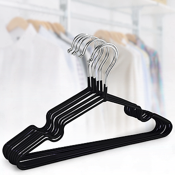 Набір з 10 металевих вішалок з силіконовим покриттям 20х40 см