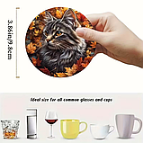 Набір підставок під чашку Котики 10 см х 4шт, фото 5