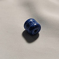 Керамічна намистина синя, 10мм*10мм. Косівська кераміка намистини ручної роботи.
