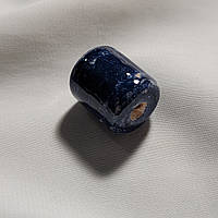 Керамічна намистина синя, 15мм*18мм. Косівська кераміка намистини ручної роботи.