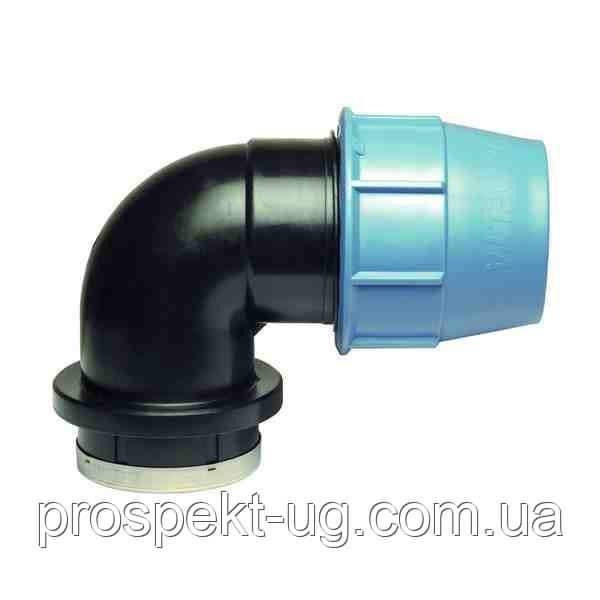 Коліно обжимне Ду50х2" різьба внутрішня ВР Unidelta ПНД, фото 1