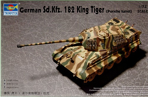 Пластикова модель 1/72 німецький важкий танк King Tiger Sd.Kfz.182 з баштою Henschel, фото 1