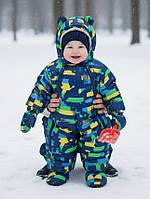 Дитячий зимовий комбінезон-трансформер на овчині для хлопчика 0-12 міс.