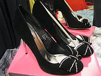 Туфлі жіночі нові чорні замки з бантиком каміння 37р