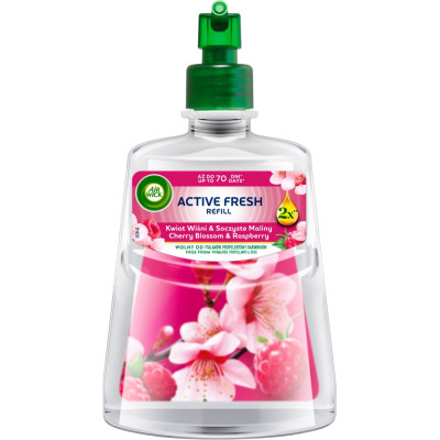 Освіжувач повітря Air Wick Active Fresh Цвіт вишні та свіжість малини Змінний флакон 228 мл (5908252018345), фото 1