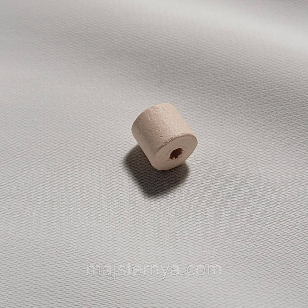 Керамічна намистина блідо-рожева матова, 6мм*6мм. Косівська кераміка намистини ручної роботи., фото 1