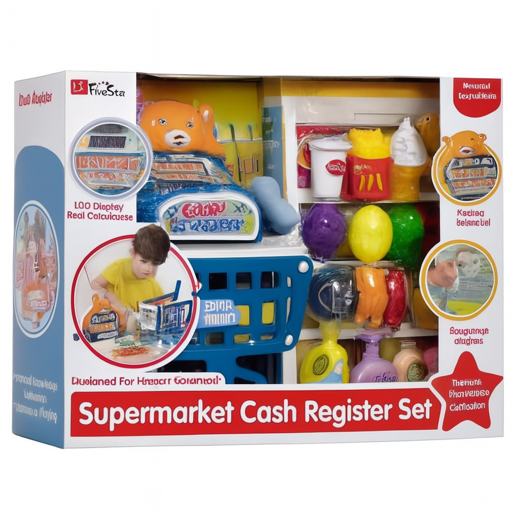 Ігровий набір "Магазин" на батарейках з візочком і продуктами, фото 1