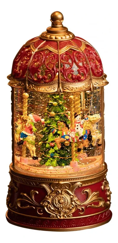 Новорічна різдвяна музична обертова карусель з підсвічуванням USB+батарейки N0315, фото 1