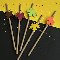 Паперові трубочки на Осінню тематику Кленові листочки , 5 шт