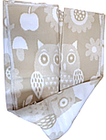 Дитяча ковдра 100х140см в ліжечко з бавовни Ярослав Сови 05/7 бежевий, фото 3