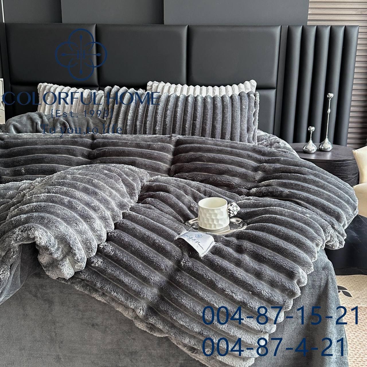 Велюрова постільна білизна Шарпель полуторна комплект/тепла постільна білизна, фото 1